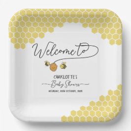 Niedlich Little Bees Honeycomb Babydusche Pappteller