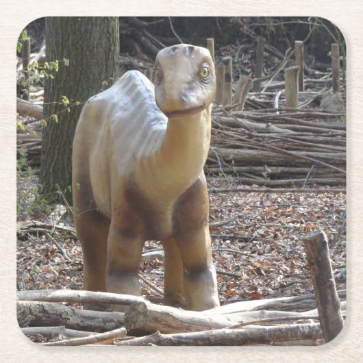 Niedlich Little Beige Dinosaurier Untersetzer (Vorderseite)