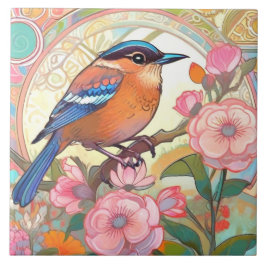 Niedlich Little Bird Art Nouveau Deko Inspo Floral Fliese