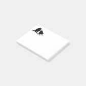 Niedlich Little Bird Silhouette Schwarz-weiß Post-it Klebezettel (angewinkelt)