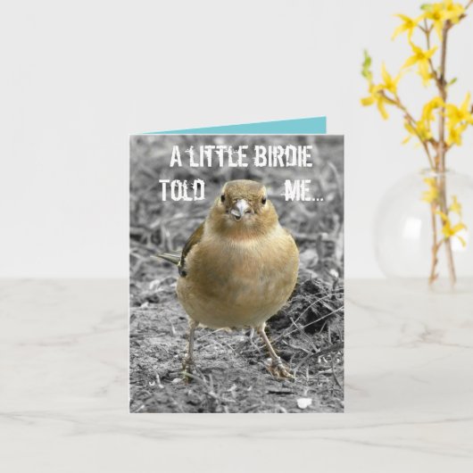 Niedlich Little Birdie Happy Birthday Customize Karte (Gelbe Blume)