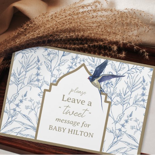 Niedlich Little Blue Bird Baby Shower Guest Book Gästebuch