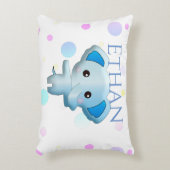Niedlich Little Blue Boy Elephant Dekokissen (Vorderseite(Vertikal))