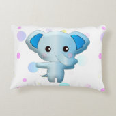 Niedlich Little Blue Boy Elephant Dekokissen (Rückseite)