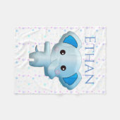 Niedlich Little Blue Boy Elephant Fleecedecke (Vorderseite (Horizontal))