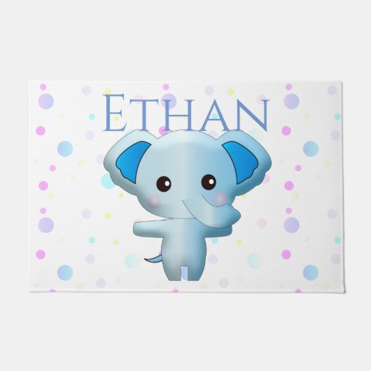 Niedlich Little Blue Boy Elephant Fußmatte (Vorderseite)