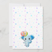 Niedlich Little Blue Boy Elephant Geburtstag Einladung (Rückseite)