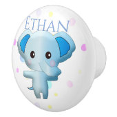 Niedlich Little Blue Boy Elephant Keramikknauf (Rechts)