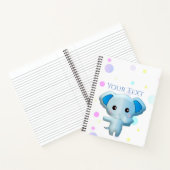 Niedlich Little Blue Boy Elephant Notizblock (Innenseite)