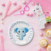 Niedlich Little Blue Boy Elephant Pappteller (Party)
