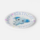 Niedlich Little Blue Boy Elephant Pappteller (Schrägansicht)