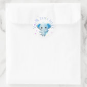 Niedlich Little Blue Boy Elephant Runder Aufkleber (Tasche)