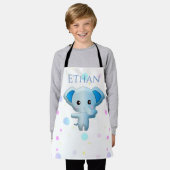 Niedlich Little Blue Boy Elephant Schürze (Getragen)