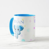 Niedlich Little Blue Boy Elephant Tasse (Vorderseite Links)