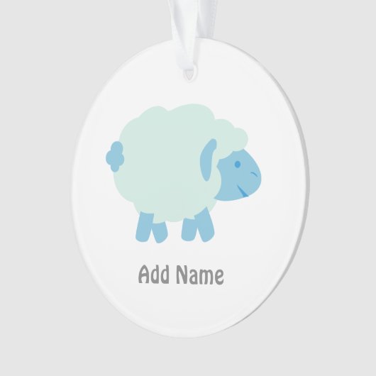 Niedlich Little Blue Lamb Ornament (Vorderseite)