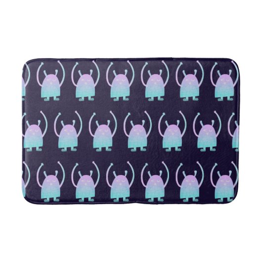 Niedlich Little Blue Monster Badematte (Vorderseite)