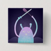 Niedlich Little Blue Monster Button (Vorderseite)