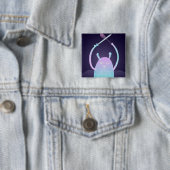 Niedlich Little Blue Monster Button (Beispiel)