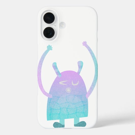 Niedlich Little Blue Monster Case-Mate iPhone Hülle (Rückseite)