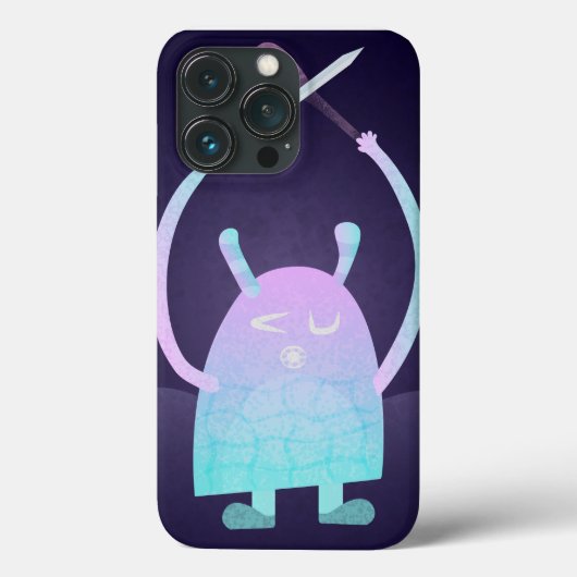Niedlich Little Blue Monster Case-Mate iPhone Hülle (Rückseite)