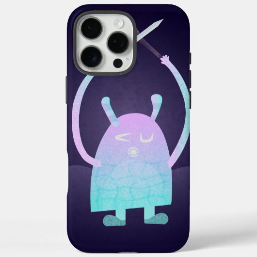 Niedlich Little Blue Monster Case-Mate iPhone Hülle (Rückseite)