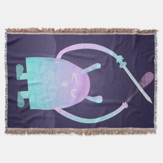 Niedlich Little Blue Monster Decke (Vorderseite)