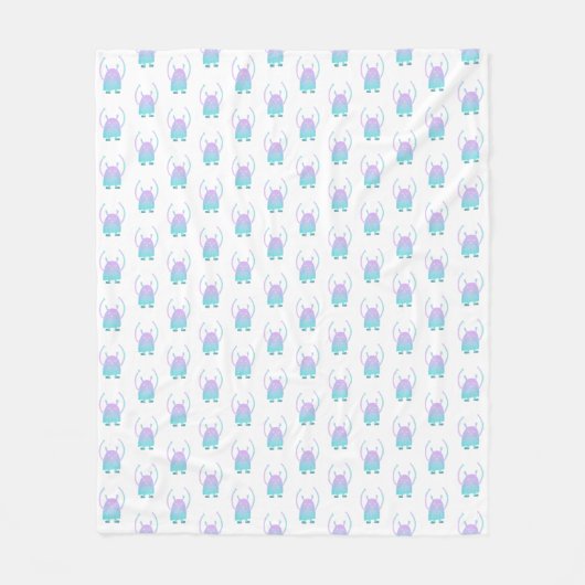 Niedlich Little Blue Monster Fleecedecke (Vorderseite)