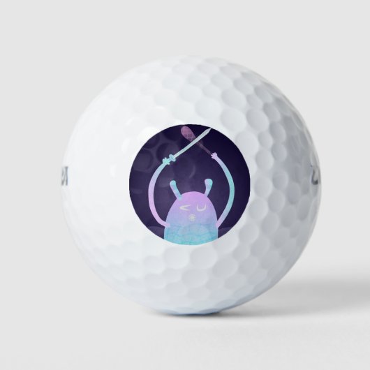 Niedlich Little Blue Monster Golfball (Vorderseite)