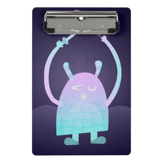 Niedlich Little Blue Monster Mini Klemmbrett (Vorderseite)