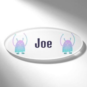 Niedlich Little Blue Monster Namenschild