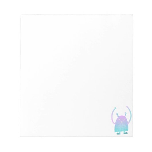 Niedlich Little Blue Monster Notizblock (Vorderseite)