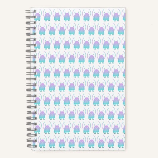 Niedlich Little Blue Monster Notizblock (Vorderseite)