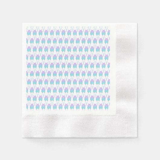Niedlich Little Blue Monster Serviette (Vorderseite)