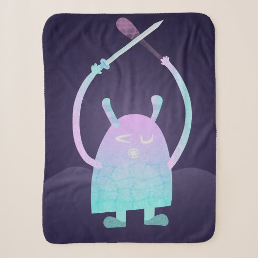 Niedlich Little Blue Monster Sherpadecke (Vorderseite)