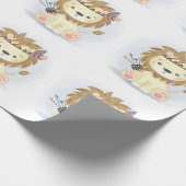 Niedlich Little Boho Lion Baby Boy Dusche Geschenkpapier (Ecke)