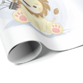 Niedlich Little Boho Lion Baby Boy Dusche Geschenkpapier (Rolleneckpunkt)