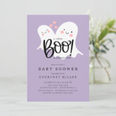 Niedlich Little Boo Baby Dusche Einladung (Stehend Vorderseite)