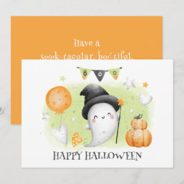 Niedlich Little Boo Baby Ghost Halloween Card Ankündigung