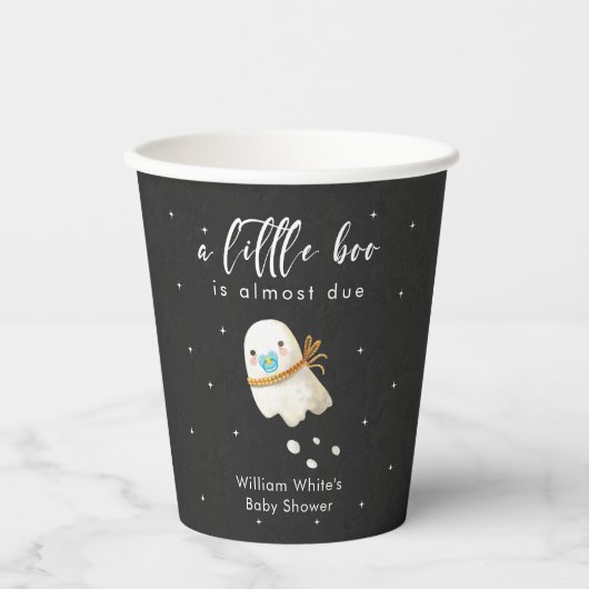 Niedlich Little Boo Baby Ghost Halloween Fall Pappbecher (Vorderseite)