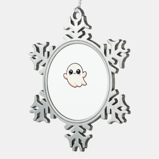 Niedlich Little Boo Basic Clean Schneeflocken Zinn-Ornament (Rechts)