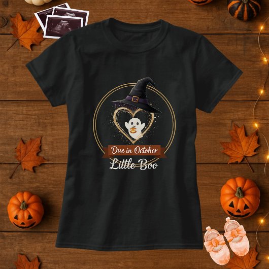 Niedlich Little Boo Due im Oktober Halloween Pregn T-Shirt