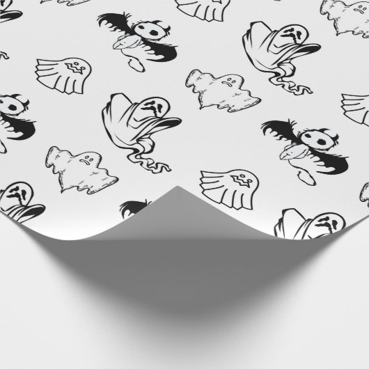 Niedlich Little Boo Ghost Bat Kids Halloween Geschenkpapier (Ecke)