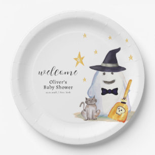 Niedlich Little Boo Ghost Boy Babydusche Willkomme Pappteller