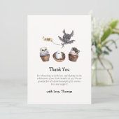 Niedlich Little Boo Halloween cupcake Babydusche Dankeskarte (Stehend Vorderseite)