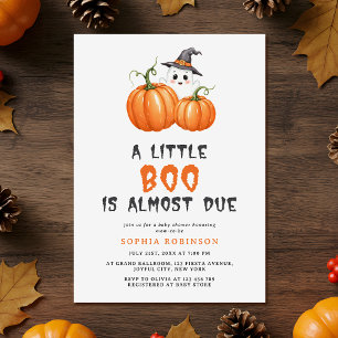 Niedlich Little Boo Halloween Pumpkin Baby Dusche Einladung