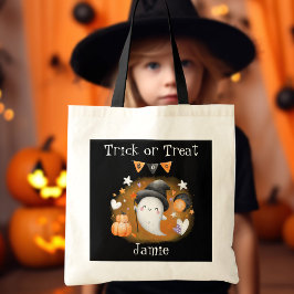 Niedlich Little Boo Orange Black Candy Halloween Tragetasche