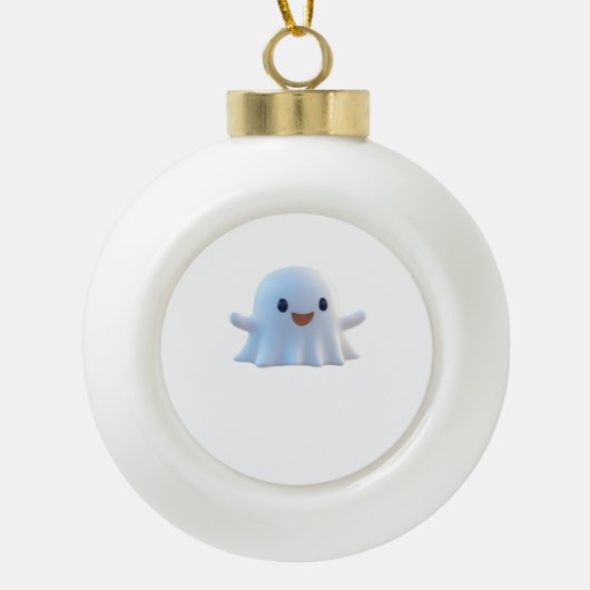 Niedlich Little Boo Retro Graphic Keramik Kugel-Ornament (Vorderseite)