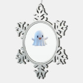 Niedlich Little Boo Retro Graphic Schneeflocken Zinn-Ornament (Rechts)