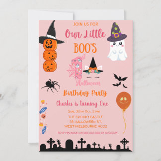 Niedlich Little Boos erste Halloween Geburtstagspa Einladung