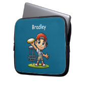 Niedlich Little Boy Playing Disk Golf Personalisie Laptopschutzhülle (Vorderseite Links)